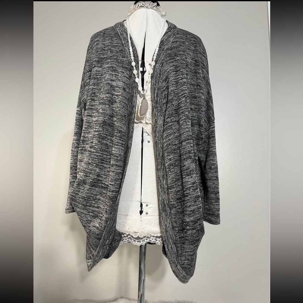 Large pockets cardigan Free Kisses gray  womens long sleeve C7272